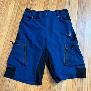 Arsuxeo Shorts Mens Large Cycling Cargo Adjustable Waist Blue